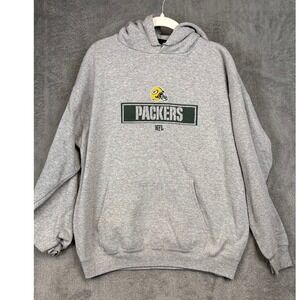 Green Bay Packers NFL Team Apparel Gray Hoodie Sweatshirt Men's Size M